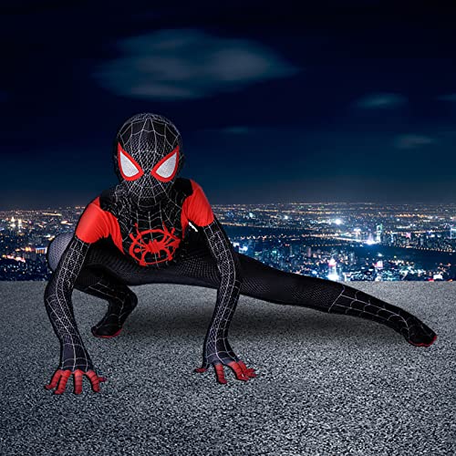 Kitimi disfraz spider niño, spider miles morales disfraz de superhéroe con máscara, marvel legends spider Cosplay disfraz para halloween, navidad, carnaval y cumpleaños