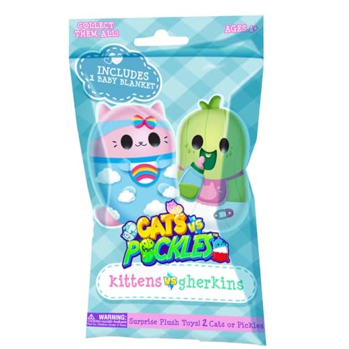 Kittens vs Gherkins,Bolsa misteriosa,Contiene 1 par de peluches rellenos de frijoles de 3 pulgadas. Colecciónalos como mascotas de escritorio, niños y niñas, colecciónalos todos