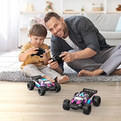 Kizeefun Coche teledirigido, Coche RC para niños con 360°RC Stunt Car Racing Car, 2.4GHz Control Remoto Off Road Toy Car, Regalo para Niños Niñas