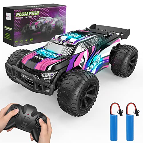 Kizeefun Coche teledirigido, Coche RC para niños con 360°RC Stunt Car Racing Car, 2.4GHz Control Remoto Off Road Toy Car, Regalo para Niños Niñas