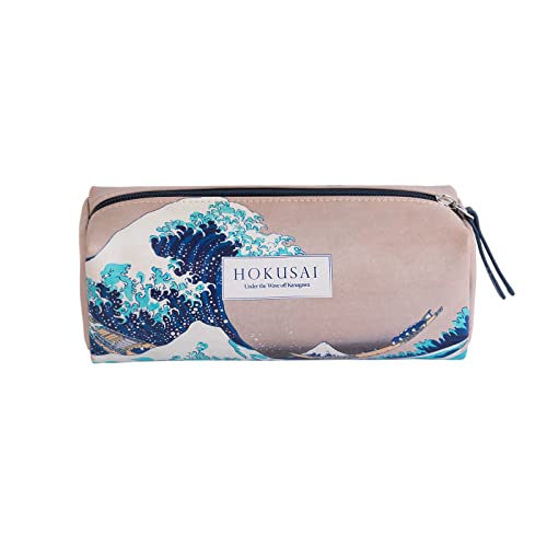 Kokonote Estuche Escolar Hokusai - Estuche Grande Cremallera - Estuche Universidad - Estuche Ola Kanagawa │ Estuche Rectangular Vuelta al Cole - Material Escolar y papelería Bonita