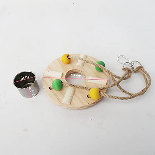 kowaku Bird Swing Toys Chicken Toys Entrenamiento Ejercicio Juguete Escalada Molienda Bird Masticar Columpio Juguete para Budgie Canary Parrot, Ronda