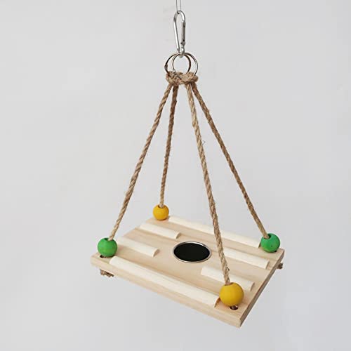 kowaku Bird Swing Toys Chicken Toys Entrenamiento Ejercicio Juguete Escalada Molienda Bird Masticar Columpio Juguete para Budgie Canary Parrot, Ronda