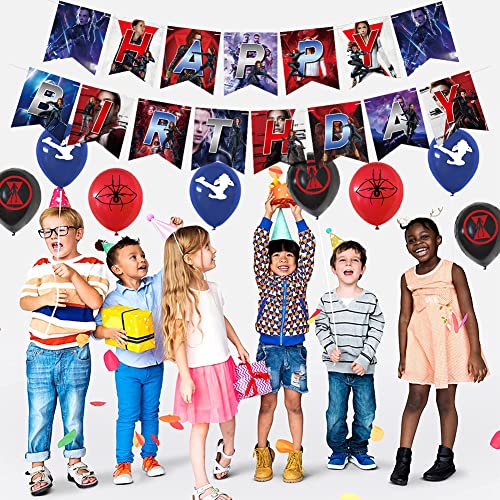 Ksopsdey Decoracion Cumpleaños Superheroes 30pcs Globos de Superhéroe, Superhero Girl Black Widow Suministros de Fiesta Globos Fiesta Cumpleaños Decoración Globos-Black Widow