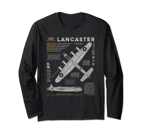 Lancaster Bomber | Avión Bombardero | Segunda Guerra Mundial Manga Larga