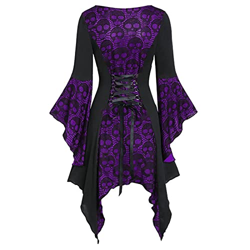 Laonajkd Ropa Medieval Mujer 2023 Vestido Vintage Gótico para Mujer Halloween Disfraces Mujer Vestido de Cosplay Disfraz de Sirvient Disfraz Bruja Mujer Gracioso Fiestas Temáticas