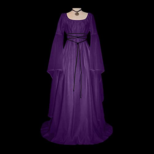 Laonajkd Vestido Medieval Mujer Vestido Vintage Gótico para Mujer Disfraz para Halloween Mujer Disfraz Cosplay Mujer Disfraz Edad Media Disfraces para Adultos Juego de Rol,Drama