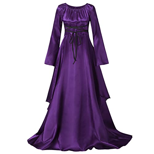 Laonajkd Vestido Medieval Mujer Vestido Vintage Gótico para Mujer Disfraz para Halloween Mujer Disfraz Cosplay Mujer Disfraz Edad Media Disfraces para Adultos Juego de Rol,Drama