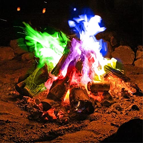 LDREAMAM Polvo de fuego colorido, polvo mágico de fuego, fuego colorido, para Halloween y Navidad, fuegos de fuego, chimenea, horno, fogata o para eventos al aire libre