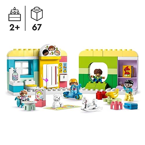 LEGO 10992 Duplo Vida en la Guardería, Juguete Educativo para Niños y Niñas de 2 Años o Más, Aprender Las Formas y los Colores, Mejorar Habilidades Motoras, 4 Figuras