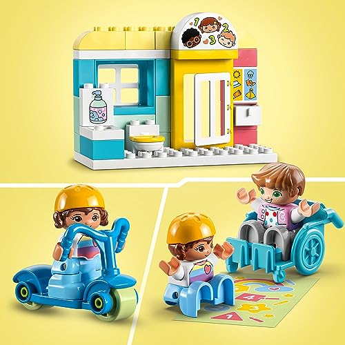 LEGO 10992 Duplo Vida en la Guardería, Juguete Educativo para Niños y Niñas de 2 Años o Más, Aprender Las Formas y los Colores, Mejorar Habilidades Motoras, 4 Figuras