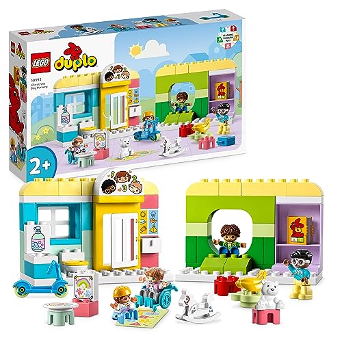 LEGO 10992 Duplo Vida en la Guardería, Juguete Educativo para Niños y Niñas de 2 Años o Más, Aprender Las Formas y los Colores, Mejorar Habilidades Motoras, 4 Figuras