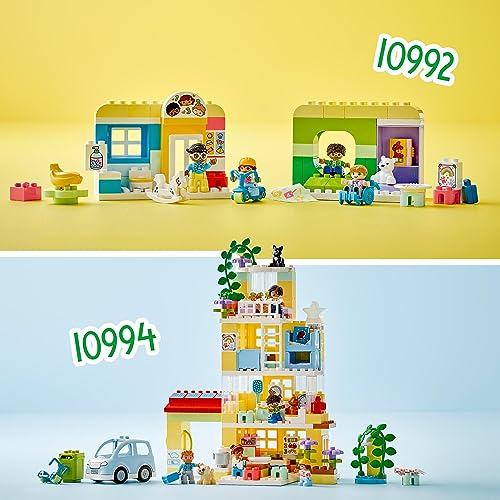 LEGO 10992 Duplo Vida en la Guardería, Juguete Educativo para Niños y Niñas de 2 Años o Más, Aprender Las Formas y los Colores, Mejorar Habilidades Motoras, 4 Figuras