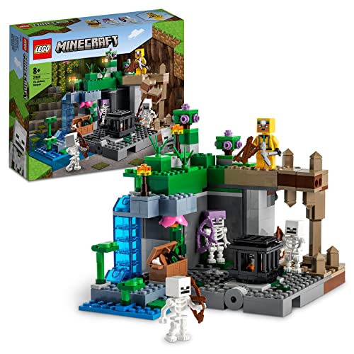 LEGO 21189 Minecraft La Mazmorra del Esqueleto, Juguete para Niños, Set con Cuevas & 21179 Minecraft La Casa-Champiñón, Juguete para Niños, Idea de Regalo con Figuras de Alex