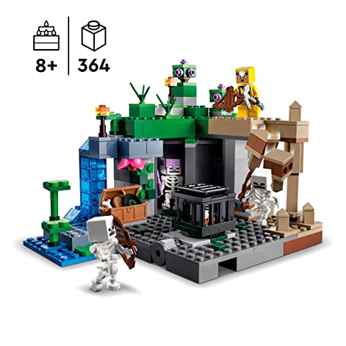 LEGO 21189 Minecraft La Mazmorra del Esqueleto, Juguete para Niños, Set con Cuevas & 21179 Minecraft La Casa-Champiñón, Juguete para Niños, Idea de Regalo con Figuras de Alex