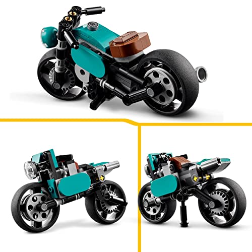 LEGO 31135 Creator 3 en 1 Moto Clásica, Bici Callejera o Coche Dragster, Vehículos de Juguete para Niños y Niñas Pequeños, Idea de Regalo, Juego Creativo