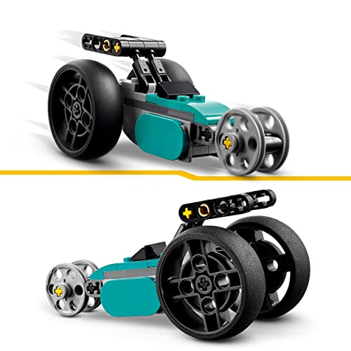 LEGO 31135 Creator 3 en 1 Moto Clásica, Bici Callejera o Coche Dragster, Vehículos de Juguete para Niños y Niñas Pequeños, Idea de Regalo, Juego Creativo