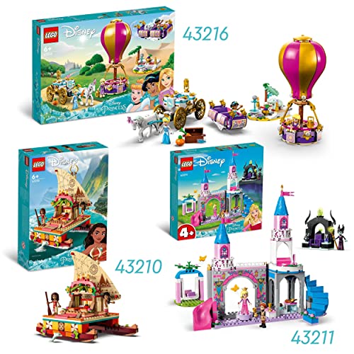 LEGO 43211 Disney Princesas Castillo de Aurora, Mini Muñecas de La Bella Durmiente, Philip y Maléfica, Juguete de Construcción para Niñas y Niños de 4 Años o Más