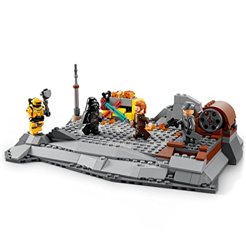 LEGO 75334 Star Wars OBI-WAN Kenobi vs. Darth Vader, Set de Construcción, Juego de Acción, Espadas Láser de Juguete y Plataformas Combate Giratorias