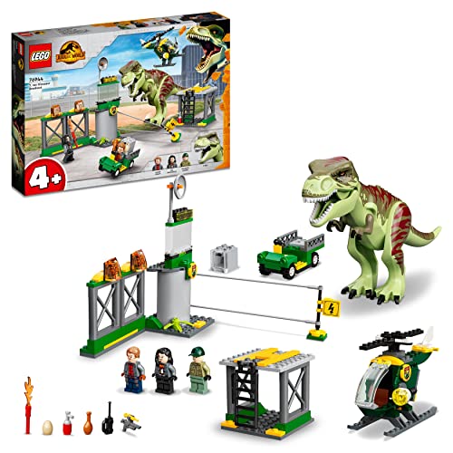 LEGO 76944 Jurassic World Fuga del Dinosaurio T. Rex, Helicóptero y Coche de Juguete + 76943 Jurassic World Caza del Pteranodon, Dinosaurio de Juguete y Coche, Juego Creativo