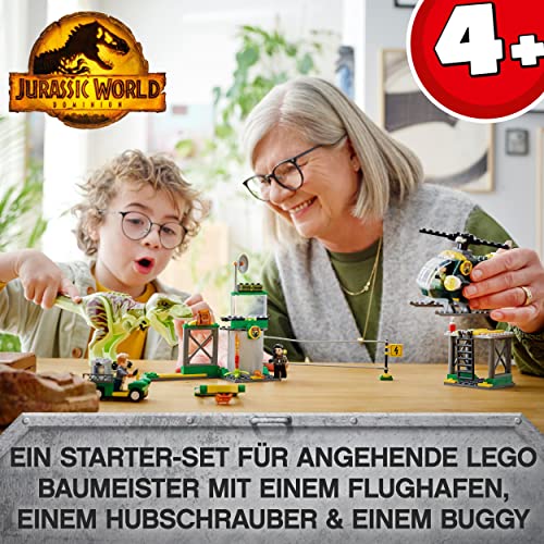 LEGO 76944 Jurassic World Fuga del Dinosaurio T. Rex, Helicóptero y Coche de Juguete + 76943 Jurassic World Caza del Pteranodon, Dinosaurio de Juguete y Coche, Juego Creativo