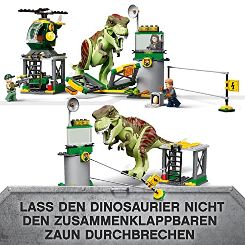 LEGO 76944 Jurassic World Fuga del Dinosaurio T. Rex, Helicóptero y Coche de Juguete + 76943 Jurassic World Caza del Pteranodon, Dinosaurio de Juguete y Coche, Juego Creativo