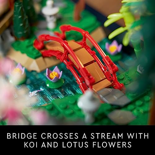 LEGO Icons Tranquil Garden 10315 - Juego de construcción creativo, una idea de regalo para adultos fanáticos de los jardines zen japoneses y la meditación, construye y exhibe este juego de decoración