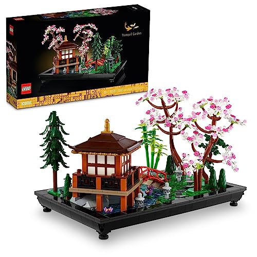 LEGO Icons Tranquil Garden 10315 - Juego de construcción creativo, una idea de regalo para adultos fanáticos de los jardines zen japoneses y la meditación, construye y exhibe este juego de decoración