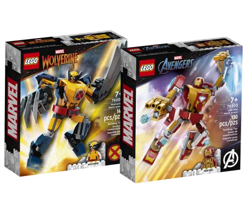 Lego Marvel Avengers 76203 Iron Man Mech 76202 - Juego de mesa (76203 y Lobezno Mech 76202)