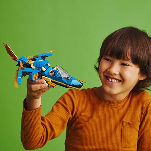 LEGO NINJAGO Jay's Lightning Jet EVO 71784, avión de juguete actualizable, juego de construcción de avión ninja, idea de regalo de cumpleaños coleccionable para nietos, niños y niñas a partir de 7