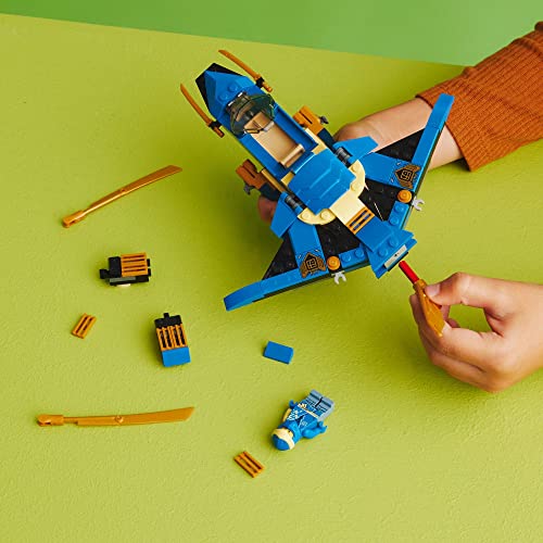 LEGO NINJAGO Jay's Lightning Jet EVO 71784, avión de juguete actualizable, juego de construcción de avión ninja, idea de regalo de cumpleaños coleccionable para nietos, niños y niñas a partir de 7