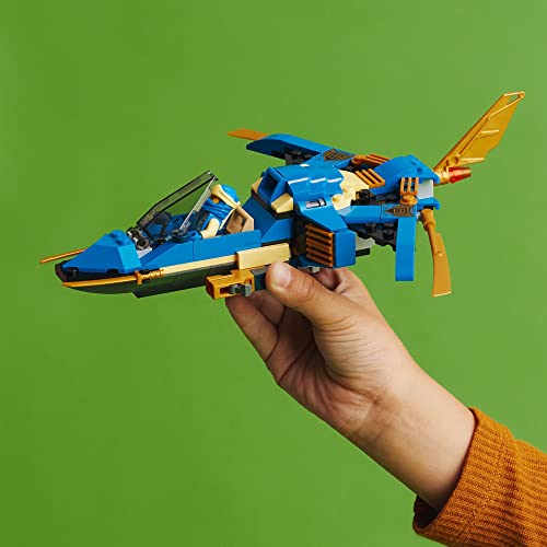 LEGO NINJAGO Jay's Lightning Jet EVO 71784, avión de juguete actualizable, juego de construcción de avión ninja, idea de regalo de cumpleaños coleccionable para nietos, niños y niñas a partir de 7