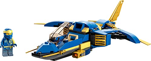 LEGO NINJAGO Jay's Lightning Jet EVO 71784, avión de juguete actualizable, juego de construcción de avión ninja, idea de regalo de cumpleaños coleccionable para nietos, niños y niñas a partir de 7