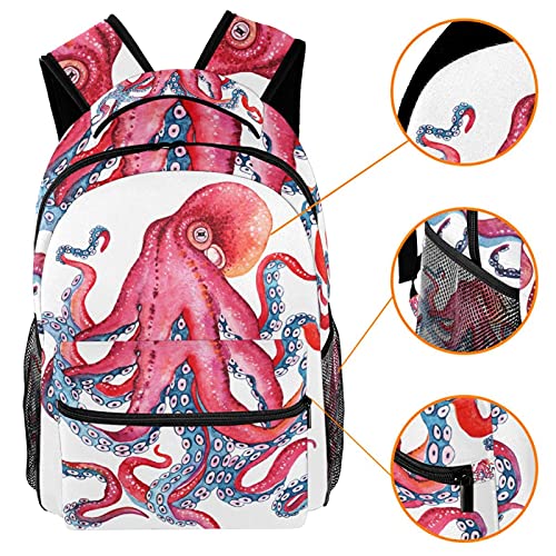 Leisure Campus - Mochilas de viaje, Octopus Ocean Sea con soporte para botellas para niñas y niños