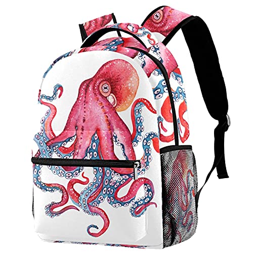 Leisure Campus - Mochilas de viaje, Octopus Ocean Sea con soporte para botellas para niñas y niños