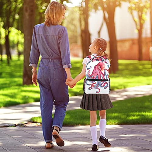 Leisure Campus - Mochilas de viaje, Octopus Ocean Sea con soporte para botellas para niñas y niños