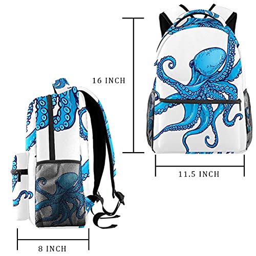 Leisure Campus - Mochilas de viaje, Octopus Sea Ocean con soporte para botellas para niñas y niños