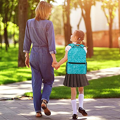 Leisure Daypacks Campus Mochilas de viaje, Octopus Octopus Blue Tortoise Bolsas con soporte para botellas para niñas y niños