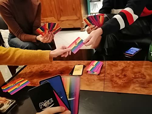 LENEN MOJIK - Juego de cartas para adultos y niños, juego de ambiente divertido y universal para divertirse entre amigos o familiares de 2 a 8 jugadores Arc en Iris