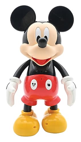 Lexibook - Disney - Robot Mickey Bilingüe - Inglés/Español, 100 cuestionarios educativos, Efectos de luz, Baile, programable, articulado, Negro/Rojo - MCH01i2