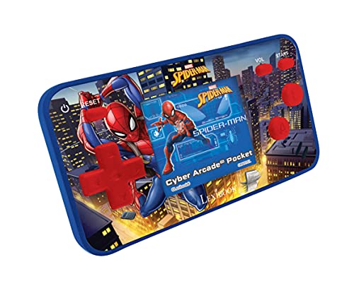 Lexibook- Spider-Man Cyber Arcade Pocket Consola portátil, 150 Juegos, LCD, con Pilas, Azul/Rojo, Color