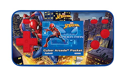 Lexibook- Spider-Man Cyber Arcade Pocket Consola portátil, 150 Juegos, LCD, con Pilas, Azul/Rojo, Color