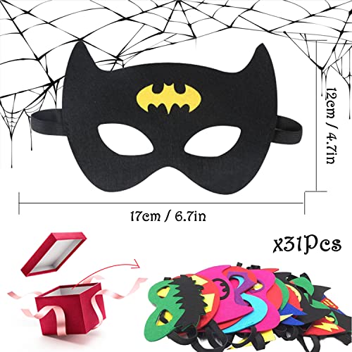 LGZIN 31 Piezas Máscaras de Superhéroe, Máscaras de Fieltro, Máscaras para Niños, Máscaras de Fiesta, Fiesta Máscaras para Niños, Favores de Fiesta para niños, niñas y niños