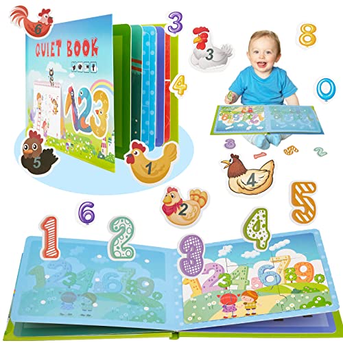 Libro Tranquilo Juguete Educativo para Niños Juegos Montessori Infantil Juguete de Iluminación para Bebé Niños (Numero)