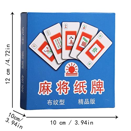 LICFER Mahjong Card Travel Set Mini Mahjong Set Tipo de Tarjeta para Adultos Travel Table Game Props Family Board Game Mahjong Card para Fiesta