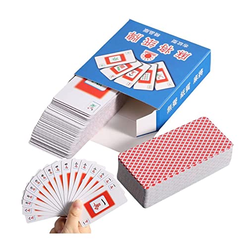 LICFER Mahjong Card Travel Set Mini Mahjong Set Tipo de Tarjeta para Adultos Travel Table Game Props Family Board Game Mahjong Card para Fiesta