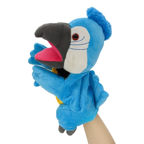 lilizzhoumax Loro de Peluche Marioneta de Mano, Loro de Peluche Lindas Muñecas de Relleno de Roedores, Bonitos Juegos de rol, Juguetes interactivos de educación temprana para niños