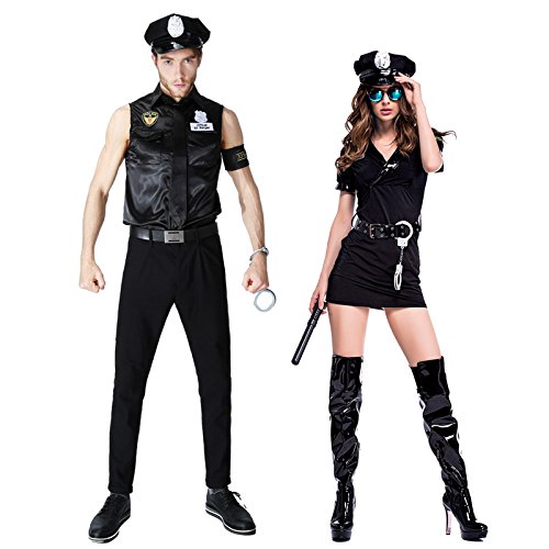 Lily&her friends - Divertido juego de policía de policía de tráfico, caballeros y señoras, uniforme de policía para hombres y mujeres, fiesta de Halloween, disfraces de pareja para hombres y mujeres