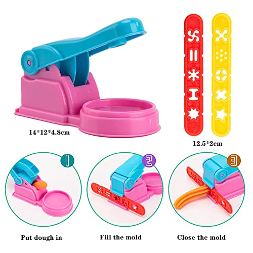 LiRiQi Herramientas de Plastilina Play Dough Accesorios Niños, 22 Piezas Moldes Plastilina Manualidades Extrusor Maquina de Plastilina, Moldes para Modelar Juguetes Niños 3 4 5 6 años (Color al Azar)