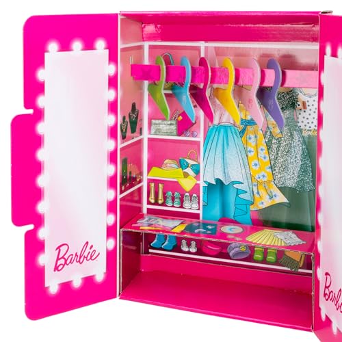 Liscianigiochi , Barbie Glitter Dough Desfile de moda, 600 g de plastilina con purpurina y kit creativo, 88867 - Juego creativo para niñas a partir de 4 años